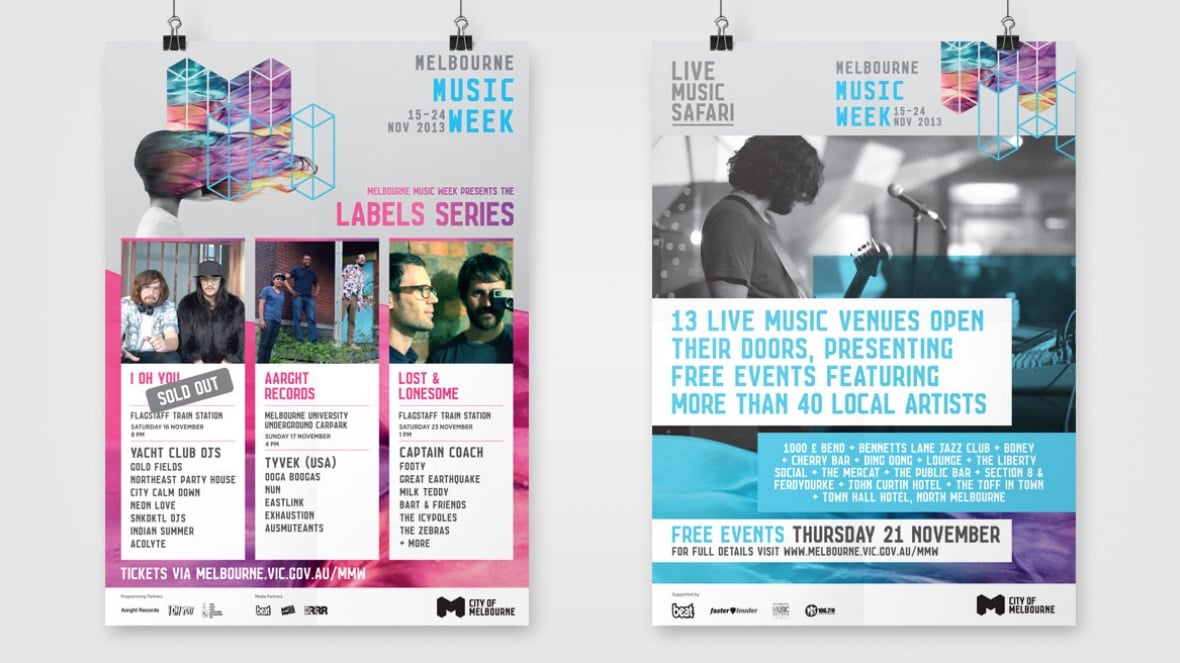 City of Melbourne : Creative Music Campaign printed collateral 1