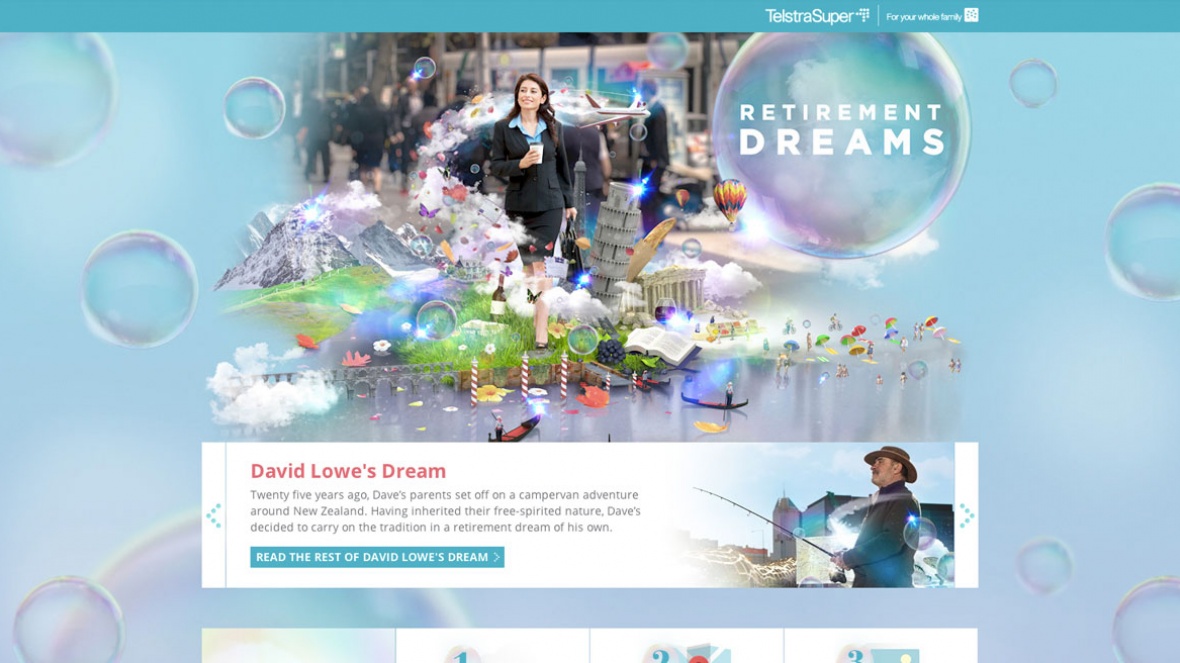 Telstra Super : Creative Superannuation Campaign website 2