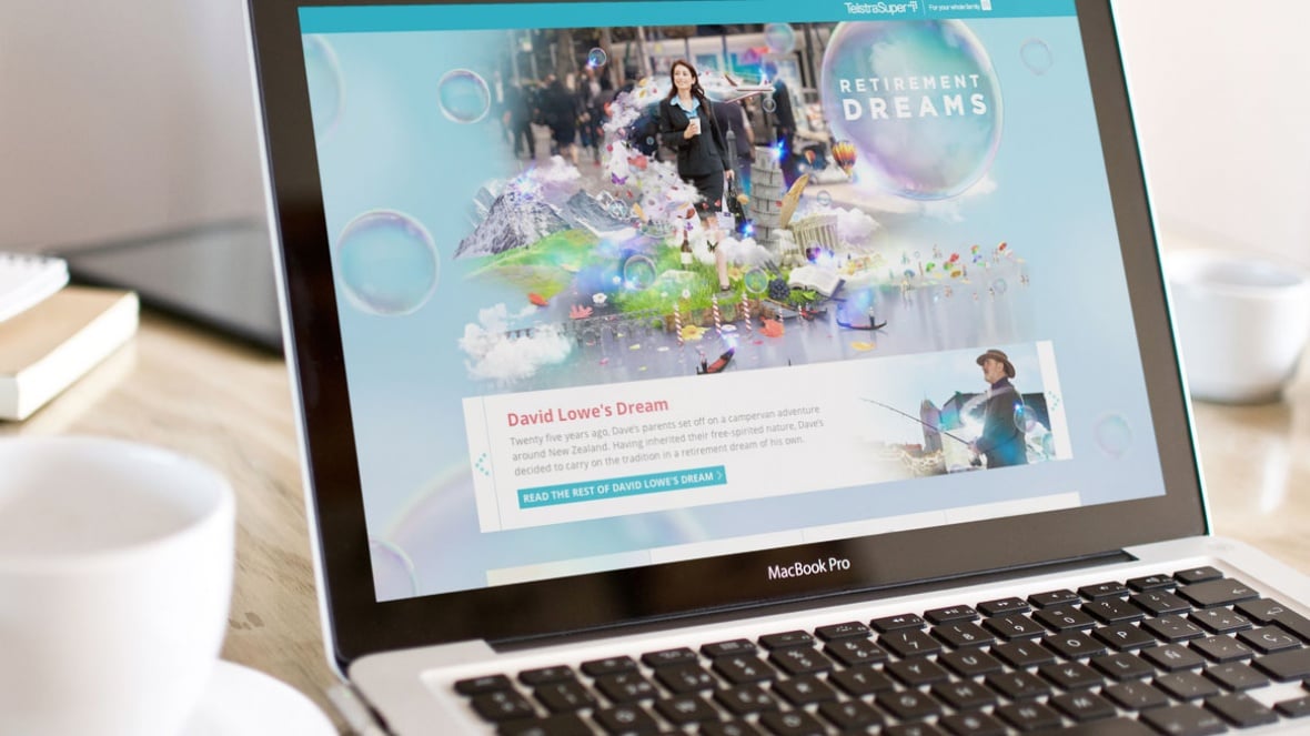 Telstra Super : Creative Superannuation Campaign website 1