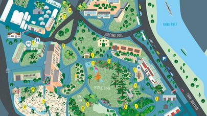 University of Melbourne : Campus Map Creative Illustrations