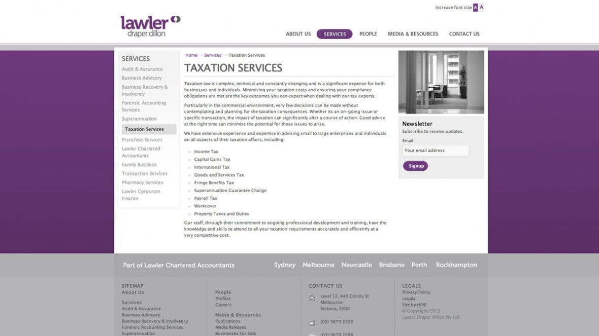 Lawler Draper Dillon : Accounting Website by Hive 3