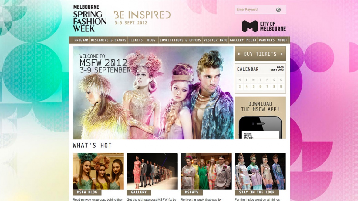 City of Melbourne : Fashion Branding Design website