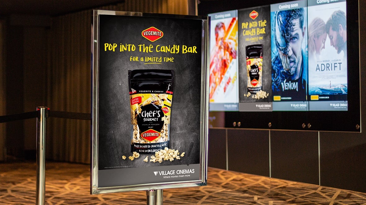 Village Cinemas Vegemite Popcorn Consumer Packaging 3 by Hive Creative